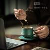 Retro ceramic coffee cup household afternoon tea tea set high value latte cup latte cup high-end gift box set