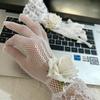 New Rose Flower Lace Mesh Mittens Party Dress Punk Hip Hop Performance Gloves Cosplay Dance Costume Fishnet Gloves Sexy