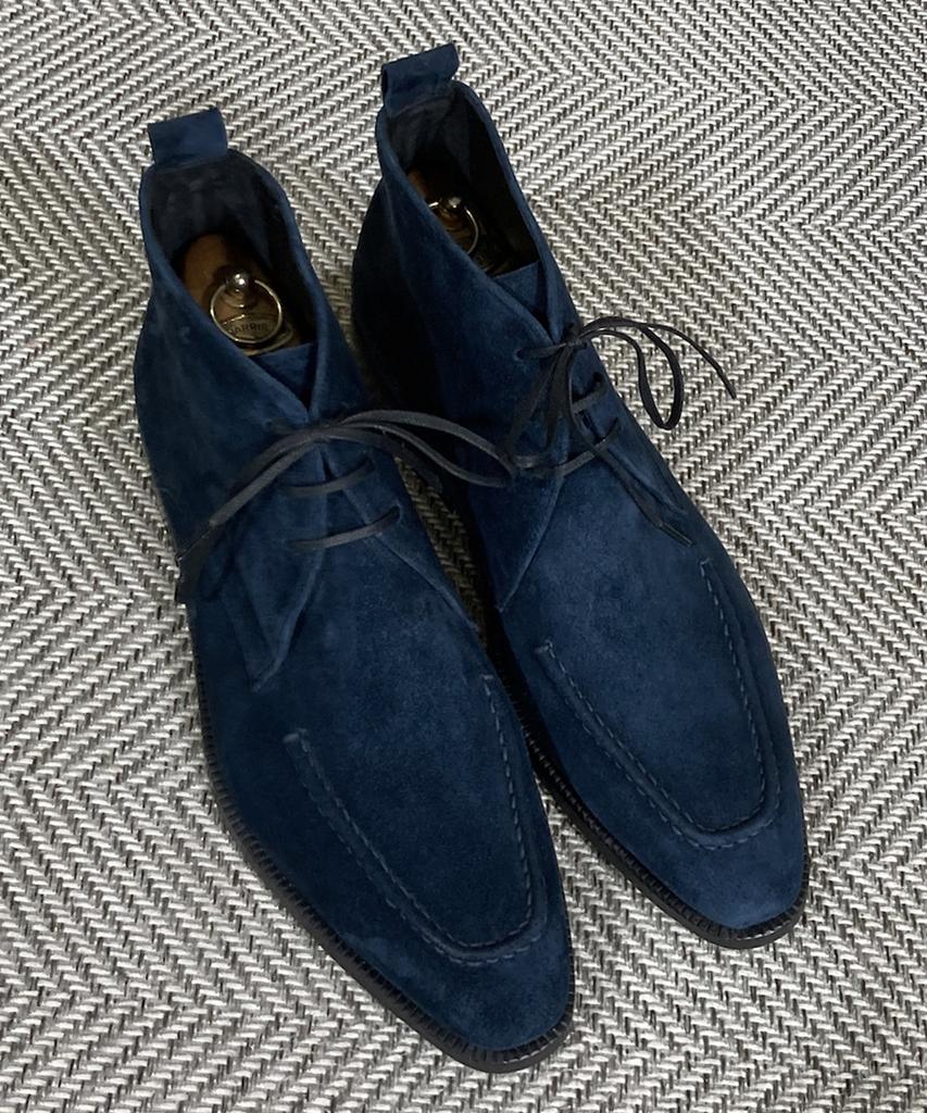 Joenshoe Holst Suede Chukka Boots Dark Navy