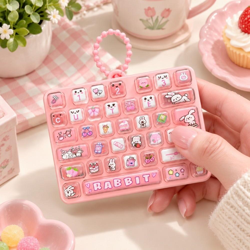 Animals 37 Keys Keyboard Keychain Cartoon Stress Relief Fidget Toy Backpack Decor