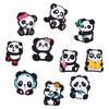 10Pcs Cute Panda Series PVC Shoe Charms for Shoe Decorations