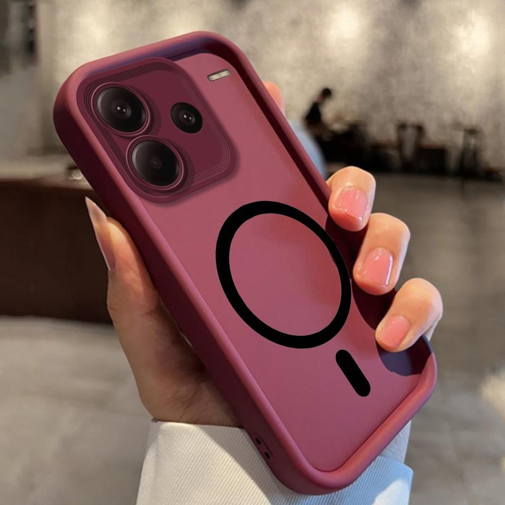 Чехол для Xiaomi Redmi Note 13 Pro Plus 5G Изящный Магнитный Силиконовый Чехол Ударопрочный Обложка для Беспроводной Зарядки