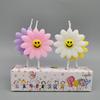 Daisy Shape Birthday Candle Chrysanthemum Smiley Creative Sun Flower Design Cake Decoration