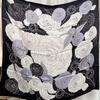 Black And White Rose Silk Large Square Scarf Xiaoxiang Style Camellia Silk Scarf Women'S Spring, Autumn And Winter Mulberry Silk Scarf Shawl