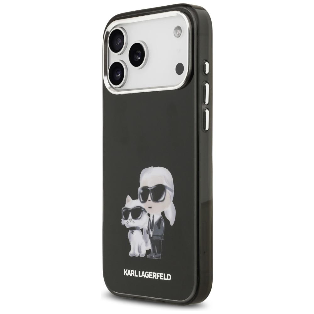 Karl Lagerfeld IML Aquarelle Karl & Choupette & Logo MagSafe Case for iPhone 17 Pro Black