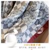 Chessboard plaid 71CM cotton and linen silk scarf small square scarf women's spring and autumn summer thin scarf scarf linen headscarf belt