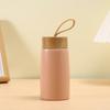 Wood Grain Lid Silicone Strap Mini Stainless Steel Tumbler Block Heat Exchange for Pocket Carry Daily Household Drinking
