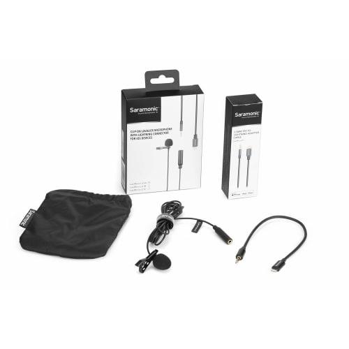 Saramonic LavMicro U1A Lavalier Microphone, Omnidirectional, Broadcast Lavalier Microphone with Lightning Connector for Direct Plug Into Smartphones,