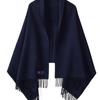 ABRAHAM MOON Merino Wool Shawl 70cm - Navy