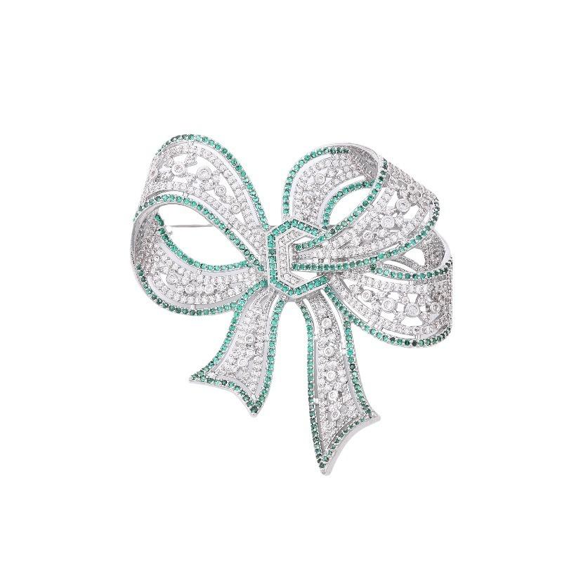 Высококачественная брошь в виде банта со стразами и бриллиантами, атмосферная брошь для пальто, пиджака, подарочная брошь, прямые поставки
