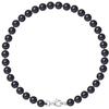 Bracelet - - Genuine Freshwater Cultured Pearls 5-6 Mm - 925 Silver - Black - 18 Cm