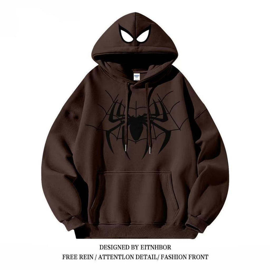 Unisex New Retro Hip Hop Spider Hoodie - Winter Loose-Fit Trendy Jacket