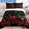3PCS Guns rock band Artwork Bedding Set,Including 1pc Duvet Cover And 2pcs Pillowcases Perfect for Bedroom, Dormitory, Fan Christmas gift
