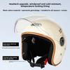 3C Certified Electric Battery Car Helmet Men and Women Winter Cold Protection Warm High-end Hard Hat Smiling Face Cute Half Helmet