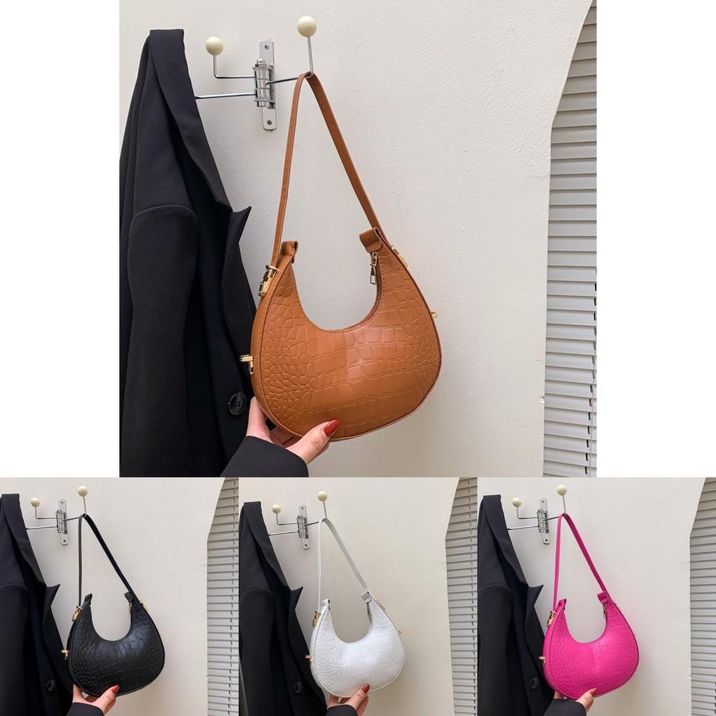 Trendy Women's Crescent Shaped Shoulder Bag Fashionable Spring Crossbody Purse With Soft Design