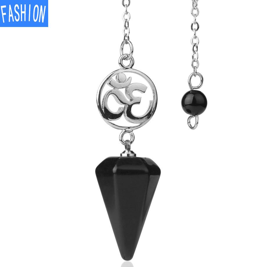 Хрустальная руда Духовный маятник Замысловатое исцеление Шестиугольный остроконечный кулон-украшение