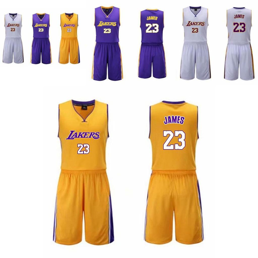 Баскетбольный комплект формы Los Angeles Lakers Леброн Джеймс из полиэстера для мужчин и любителей спорта