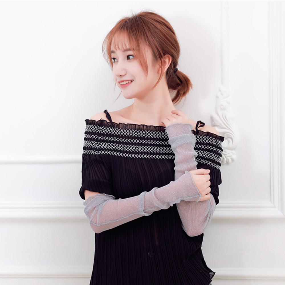 Дышащие тонкие сетчатые кружевные перчатки с защитой от УФ-лучей, перчатки для вождения, рукава для защиты от солнца, солнцезащитные с длинным рукавом