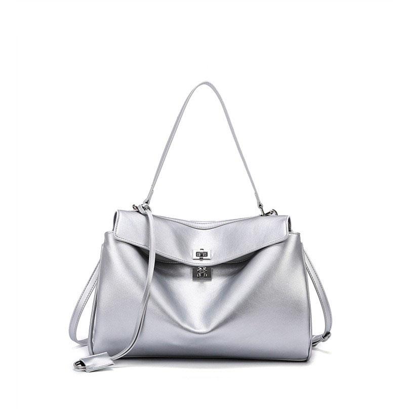 Tote Bags for Women Handbag Purse In Vintage Moto Biker Lock Decoration Commuting Shoulder Crossbody