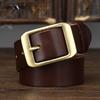 Belt Men's Italian Washed-out Vintage First Layer Cowhide Pin Buckle Genuine Leather Simple All-Matching Casual Pants Belt
