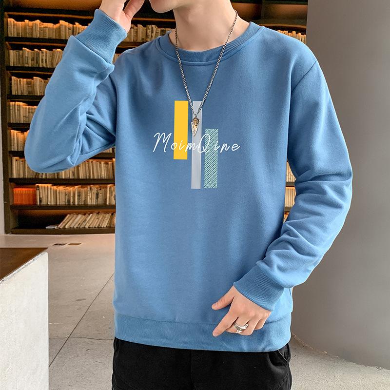 Весенний новый свитер мужской свободный повседневный топ с принтом пуловер мужская молодежная футболка с длинным рукавом мужская одежда