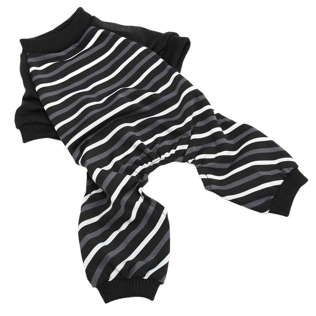 Dog Pajamas Warm Comfortable Stretchy 4 Legs Striped Dog Pajamas for Small Dogs Cats Sleeping XL