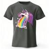 Funny Rainbow Unicorn Pure Cotton Short Sleeved New Mens Sports and Fitness Top Soft Plus Loose Fashion Casual Tshirt