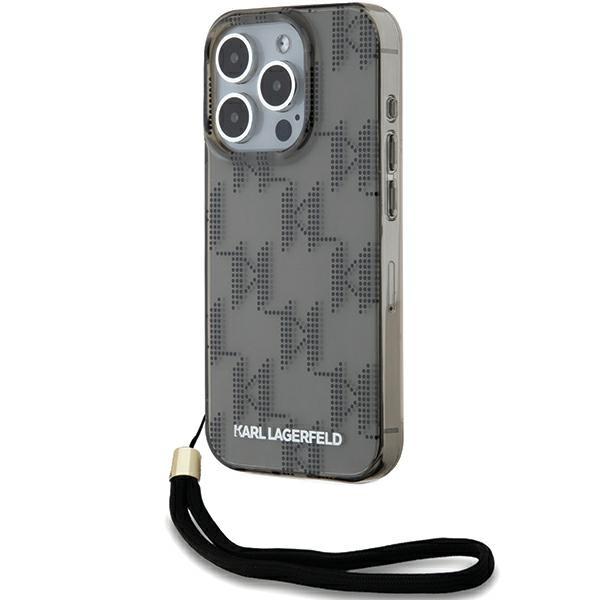 Karl Lagerfeld KLHCP15LHKDPNSK iPhone 15 Pro 6.1" black/black hardcase IML Mono KL Pattern & Cord