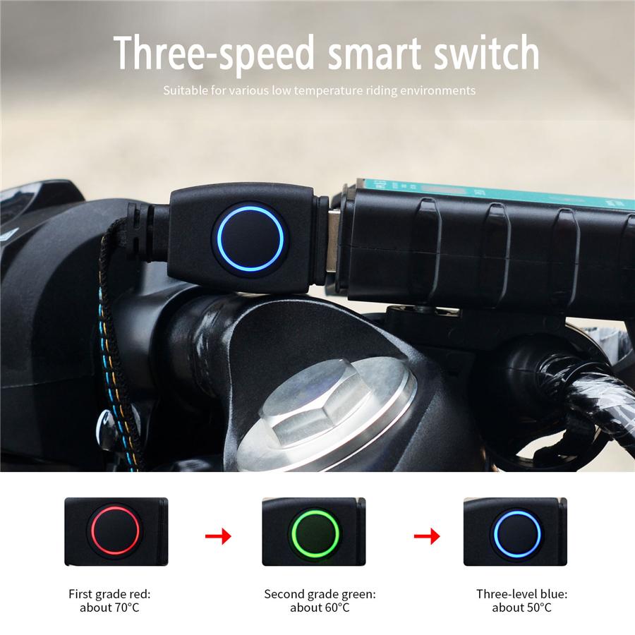Motorcycle Handle Electric USB Heating Pads Intelligent Temp Control Three-speed