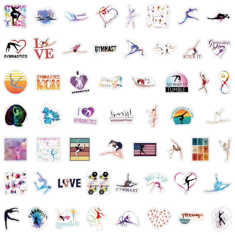 110 Гимнастика Мультяшные Граффити Наклейки Декоративные Скейтборд Водяная Чашка Рука Палатка Водонепроницаемые Наклейки