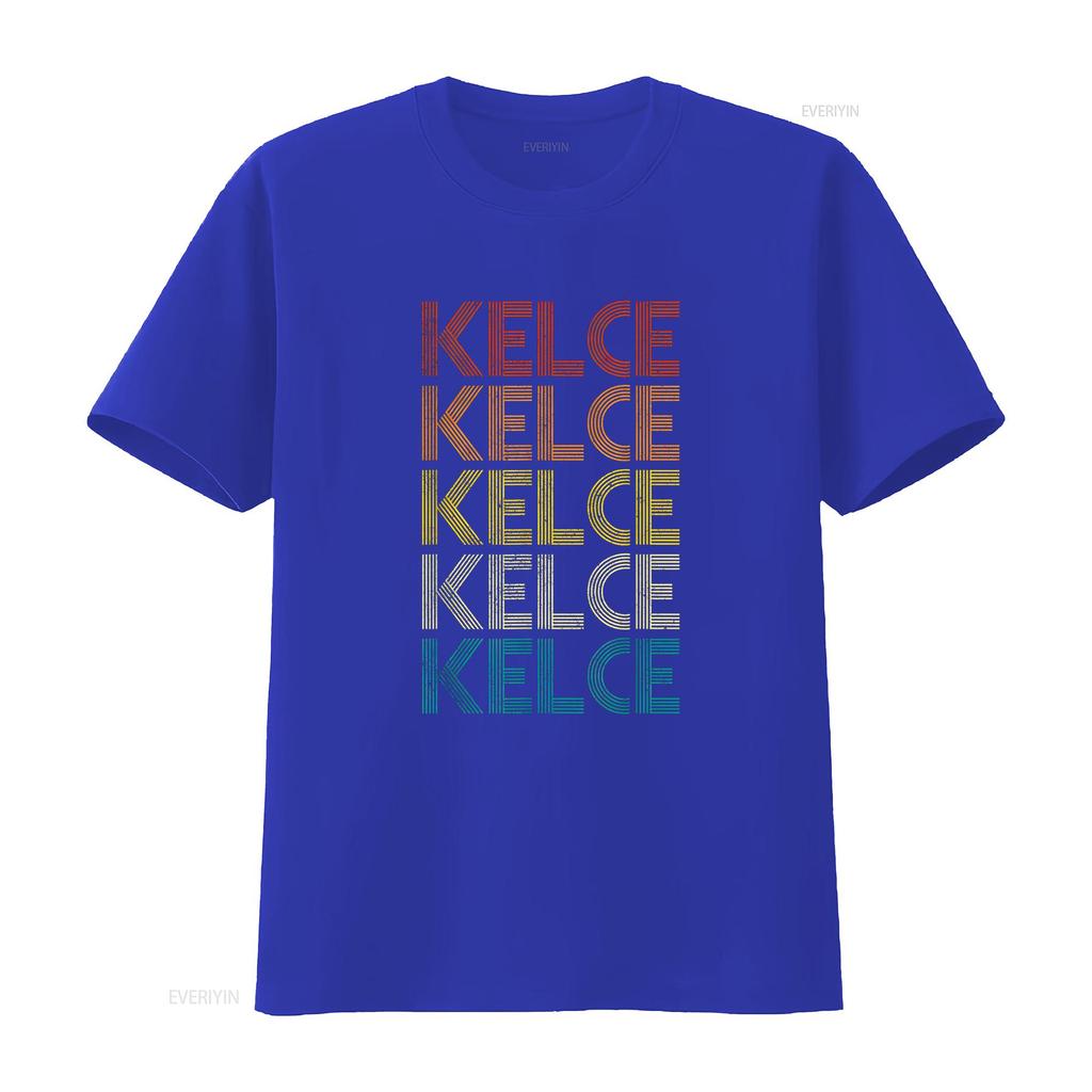Kelce Vintage Retro T Shirt Vintage Washed Soft Unisex Breathable Homme Versatile Stretched Casual Comfortable Slightly Graphic