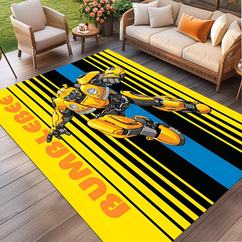 Bumblebee Print Rug, Washable Floor Carpet, For Entryway Dorm Laundry Room Office Study, Home Decor Birthday Christmas Gift