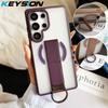 KEYSION Магнитный чехол для телефона Samsung Galaxy S23 S24 25 Ultra Полупрозрачный Матовый Силикон+ПК Вертикальная Подставка Противоударная Задняя Крышка
