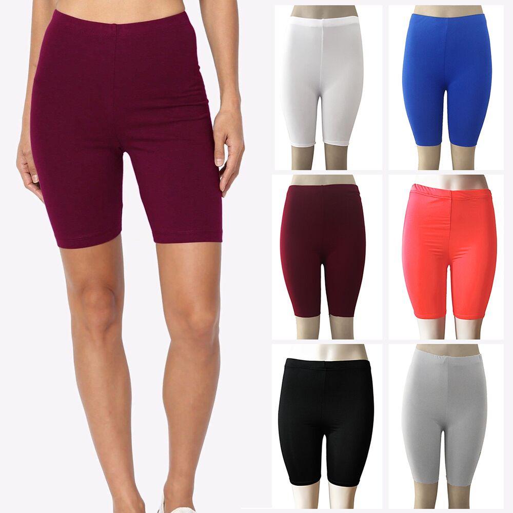 Women Fashion Solid High Elasticity Leggings Gym Active Pants Cycling Shorts