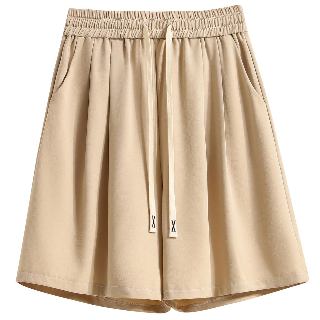 DIMANAF 2025 Летний стиль Шорты Брюки Свободные С высокой талией Женские Базовые брюки Женские Однотонные брюки