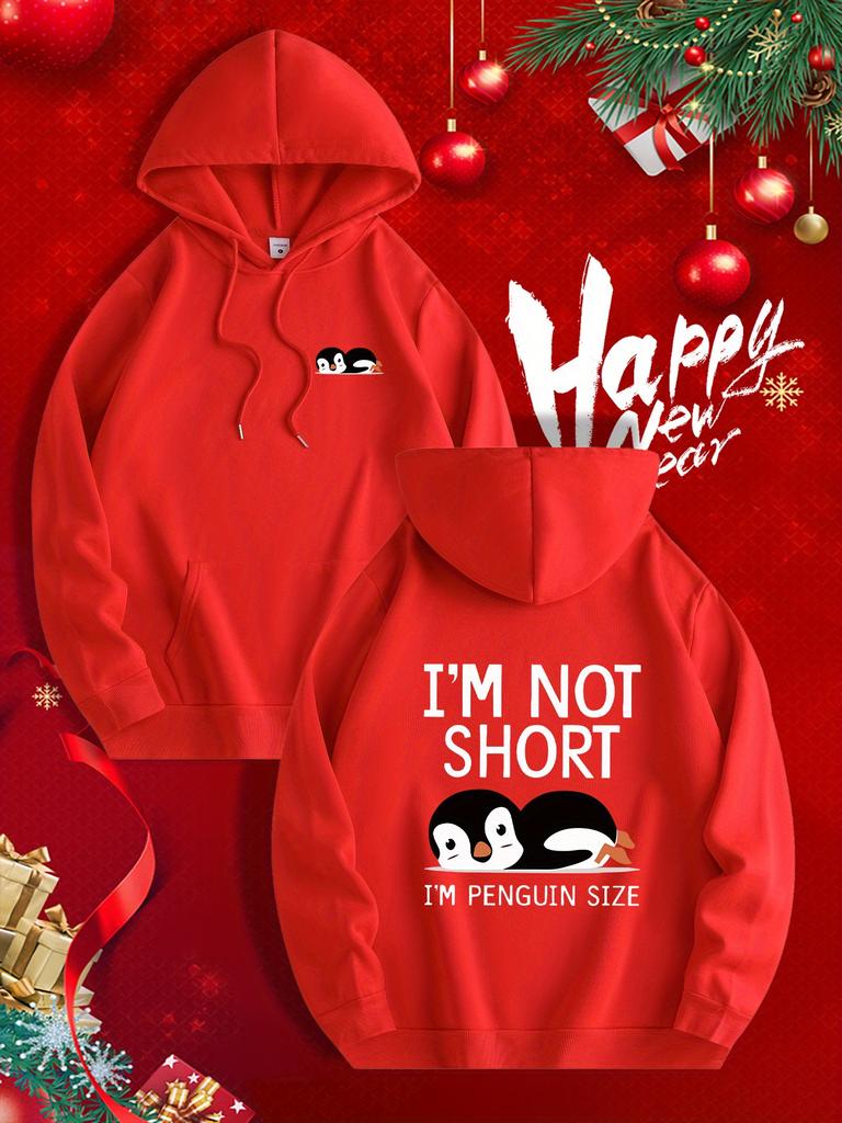 Men's Autumn/Winter Hoodie – Streetwear Hip-Hop Casual Pullover with Cartoon Penguin Print – Everyday Sweatshirt