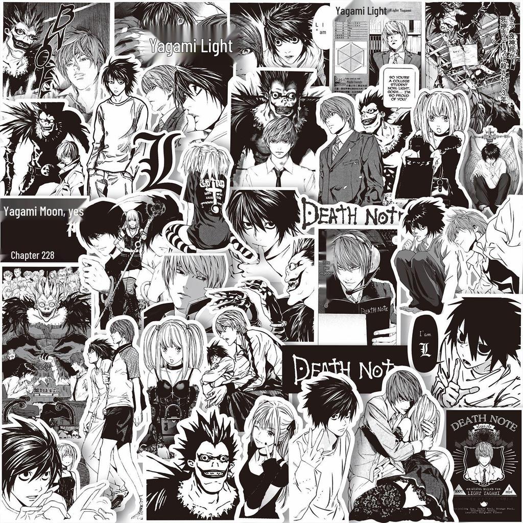 1000 черно-белых аниме-наклеек: Demon Slayer, One Piece и многое другое для украшения блокнота