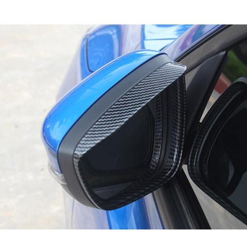 For Ford Focus Car Rear Rearview Side Glass Mirror Trim Frame Rain Shield Sun Visor Shade Eyebrow 2pcs