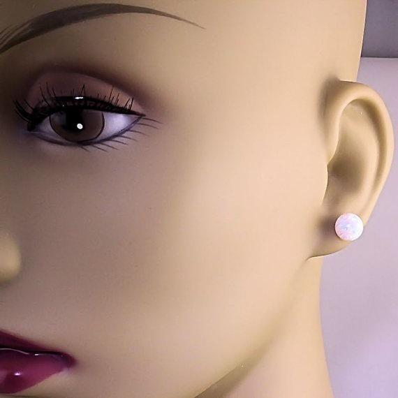 Серьги-пусеты из серебра 925 пробы San Jie Dreamy Fire Opal Simple Round для женщин