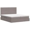 Storage Bed with Headboard Taupe 180 x 200 cm Fabric
