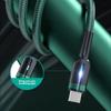 Усиленный плетеный USB C кабель для передачи данных, оснащенный функцией подсветки и автоматической остановкой зарядки при полном заряде