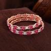 Gorgeous Designer Bracelet In Rose Gold and White Plated with CZ for Women