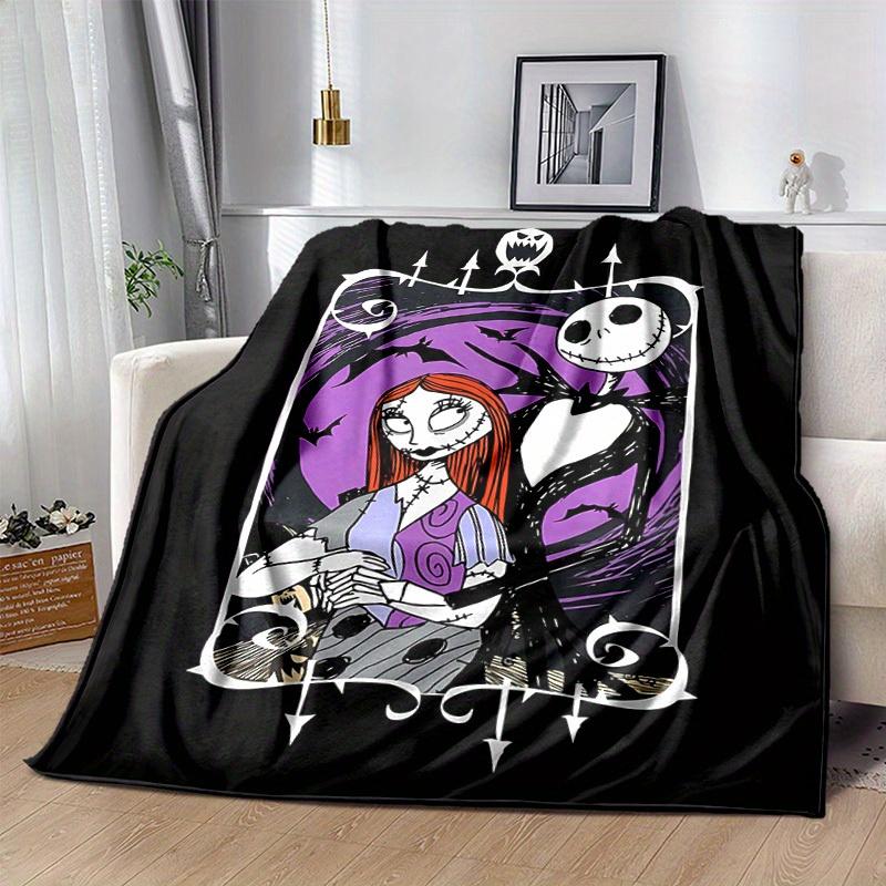 1pc, Cozy Nightmare Before Christmas Home Decor Blanket: Perfect Gift for Bedroom, Living Room, Travel, Camping, Car, Beach, Office Naps, Soft Flannel