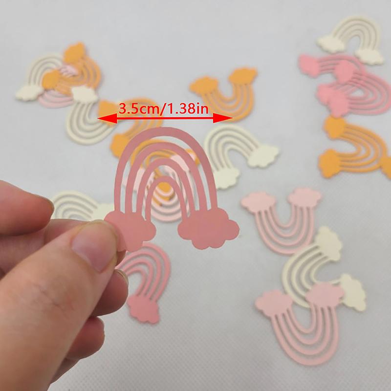 100 Pcs Bobo Bohemian Theme Decoration Boho Rainbow Paper Confetti Table Scatter Baby Shower Birthday Wedding Decoration