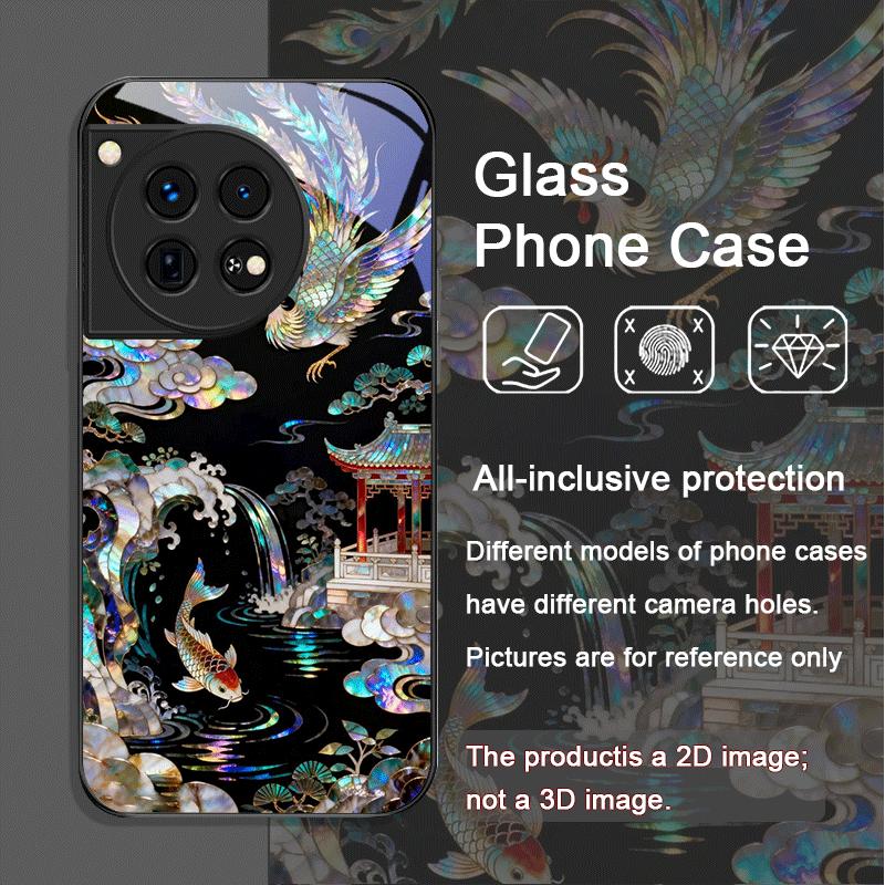 Стильный чехол из закаленного стекла с принтом под мрамор с рисунком тигра и дракона для OnePlus 13R 12 11 ACE2 3 Pro Nord 2T 4 CE3 Lite