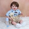55 CM Reborn Doll Boy Toy For Girl Lifelike 3D Skin With Vascular Vein Soft Silicone Newborn Babies Smiling Art Toddler
