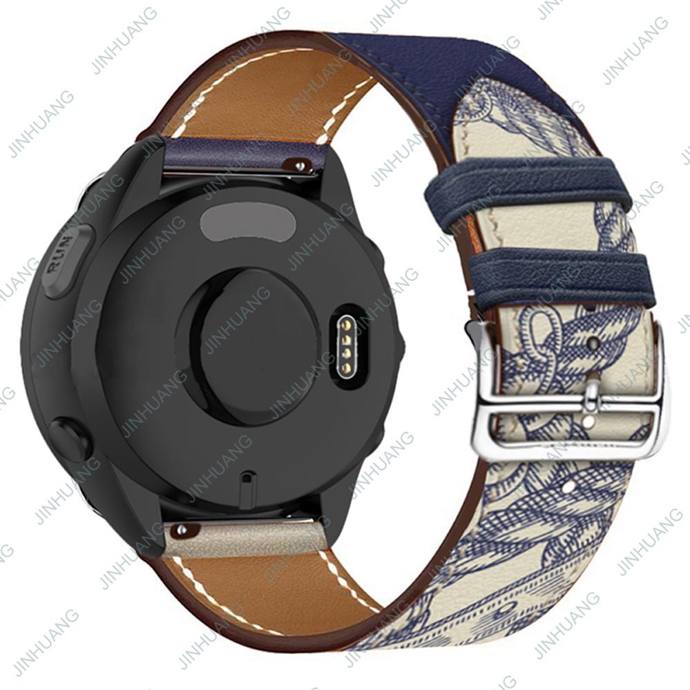 Кожаный ремешок для GARMIN venu 3 2 SQ2 2plus, роскошный ремешок для часов для active 6 5 vivoactive 4 3 vivomove 3, браслет с рисунками