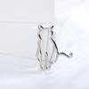 Blucome New Fashion Smooth Surface Cat Brooch Creative Gold Color  Alloy Animal Pin Versatile Women Accessories