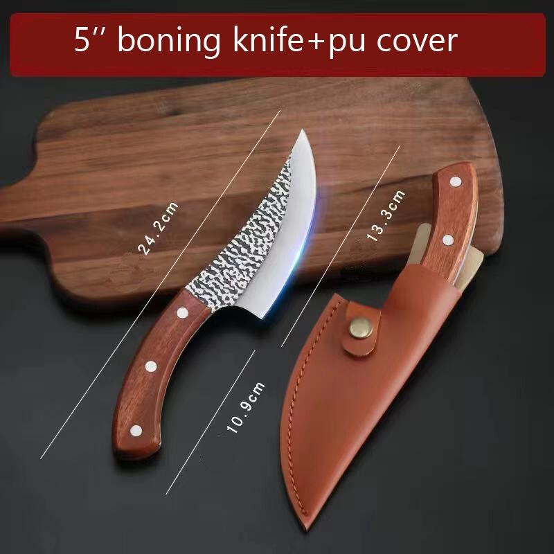 5 "6" 7 "Кованый нож шеф-повара Кухонные ножи из нержавеющей стали для мяса Кливер Рыба Овощерезка с крышкой ножа