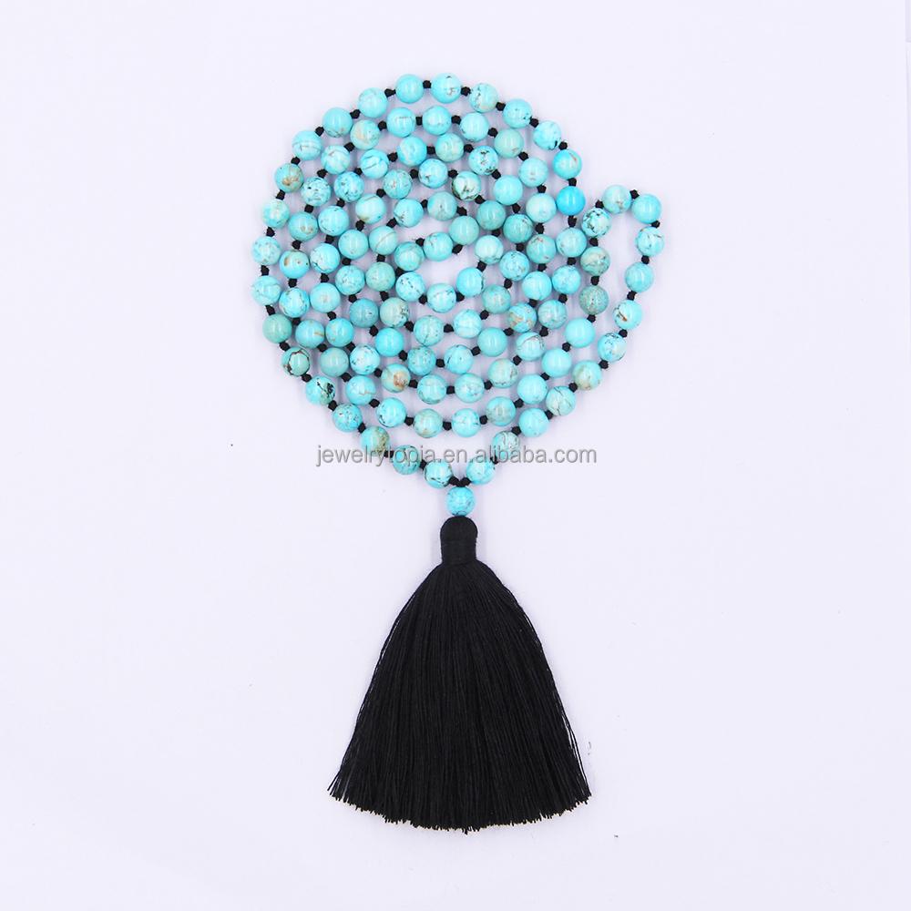 Natural Healing Classic Crystal Stone 108 Prayer Yoga Meditation Rose Quartz Beads Mala Necklace with Beaded Bracelet